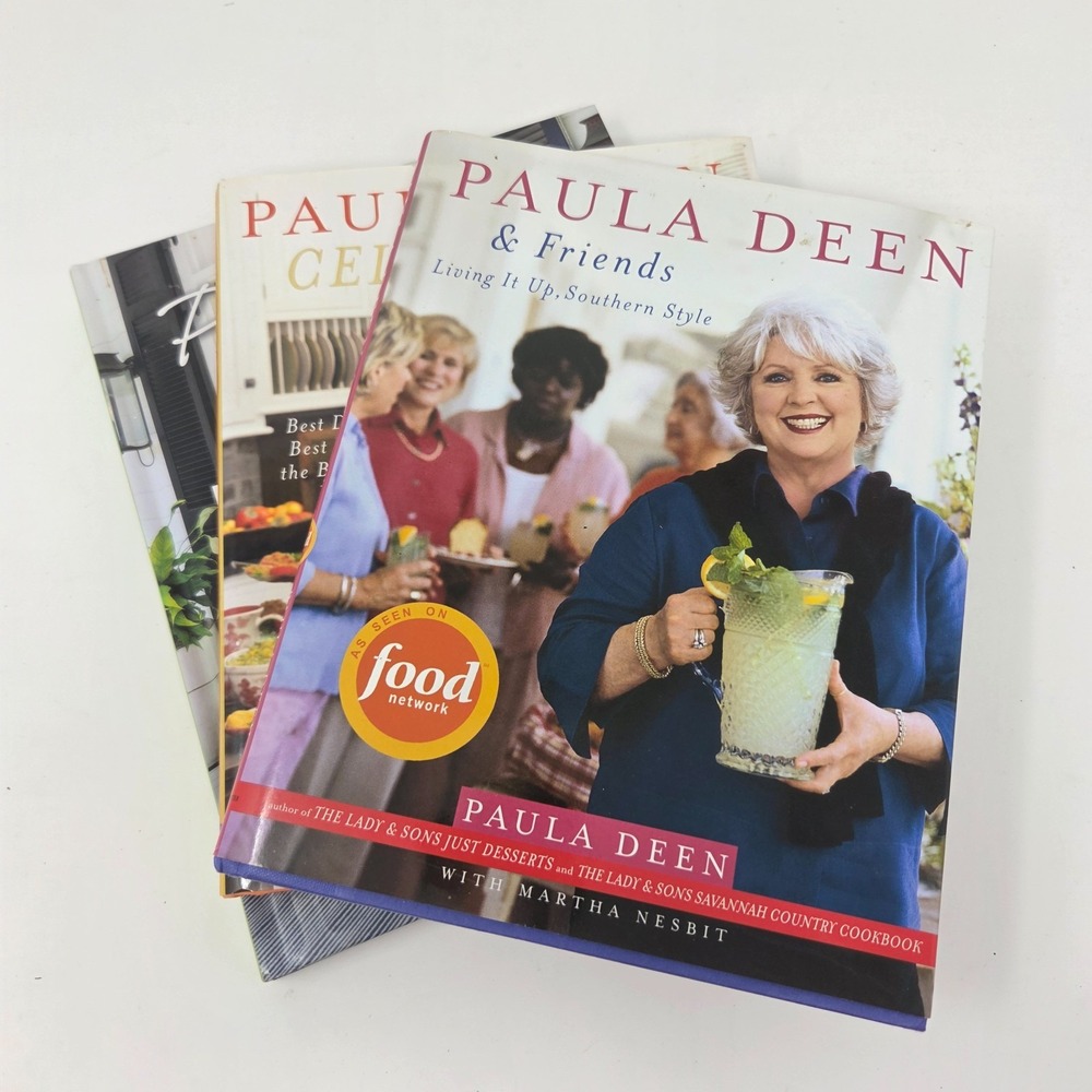Lot of 3 Paula Deen Hardcover Cookbooks - Celebrates!, Friends, Love & Best Dish